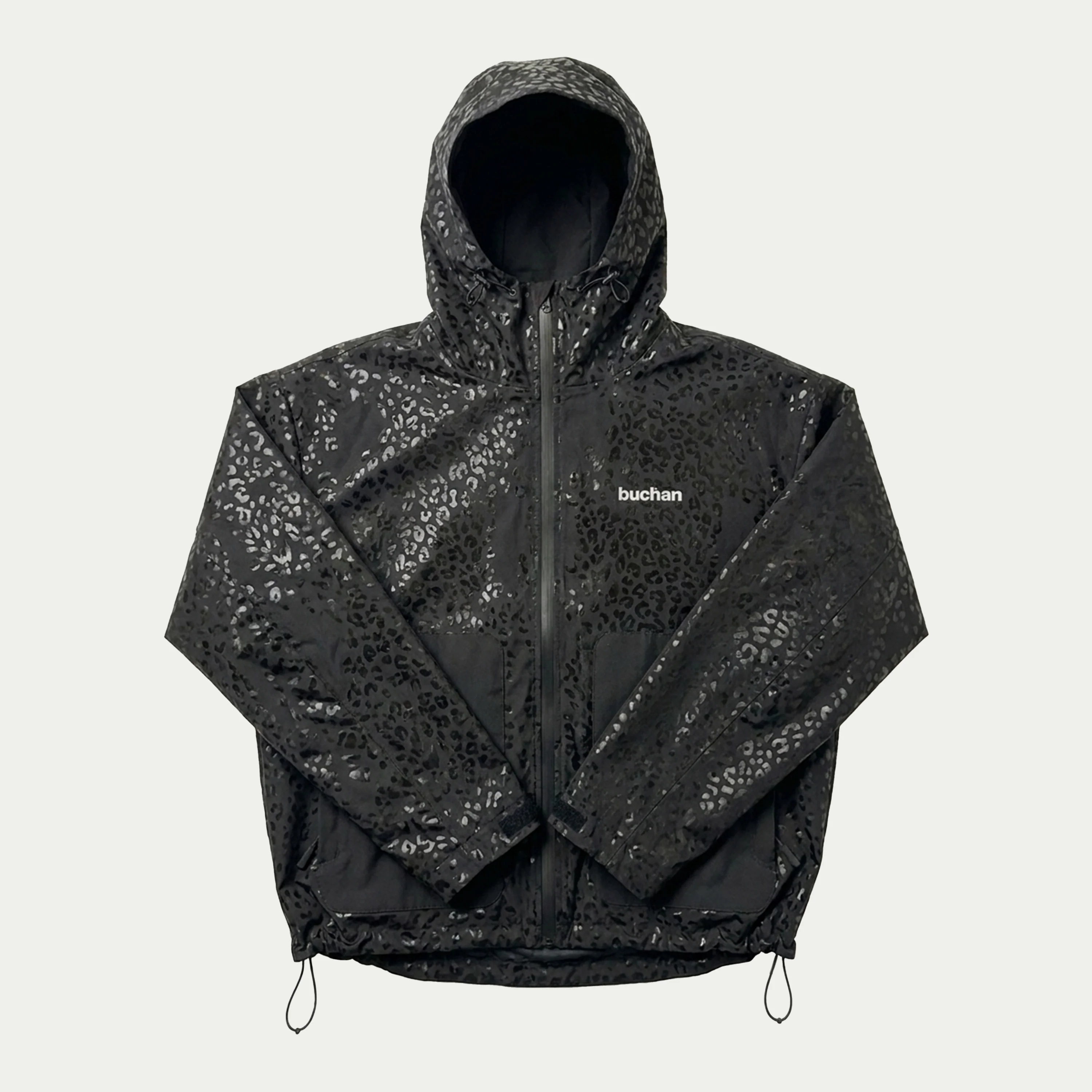 Water Reactive Cheetah Rain Jacket - Black - Image 10