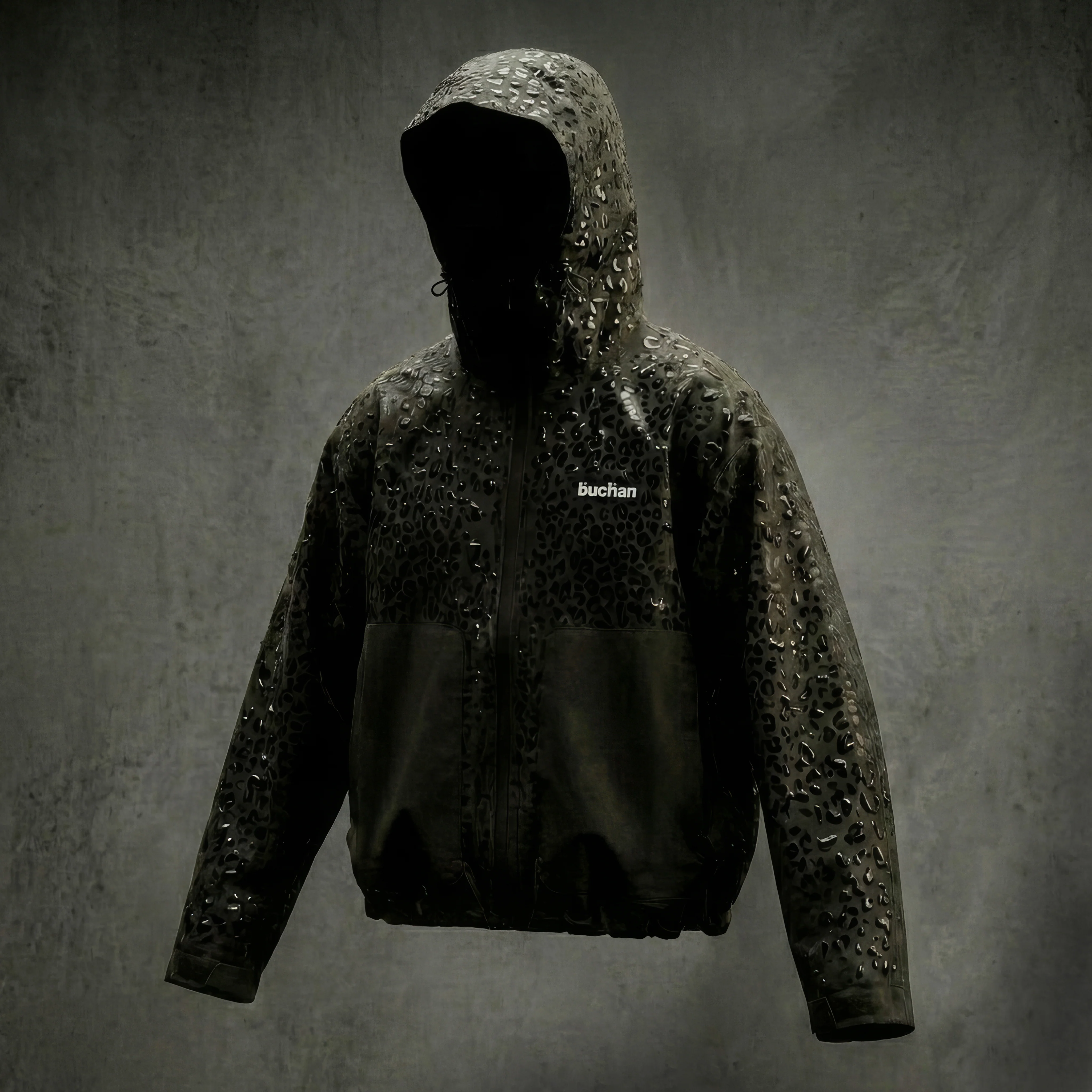 Water Reactive Cheetah Rain Jacket - Black - Image 13